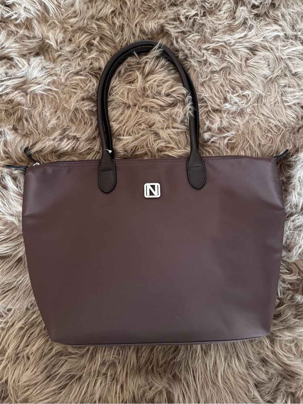 Nautica nylon tote bag large brown